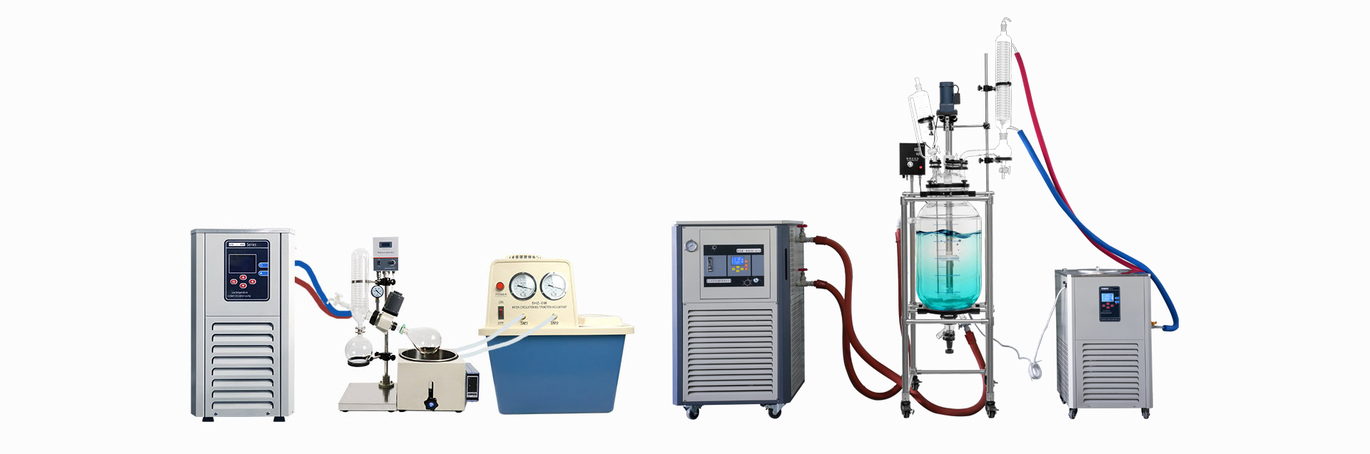 低温冷却液循环泵,高低温一体机,低温恒温反应浴,旋转蒸发仪,双层玻璃反应釜